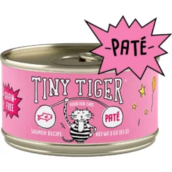 Tiny Tiger, Meaty Tenders Cat Treats, Salmon Recipe & Tiny Tiger Pate Salmon Recipe Grain-Free Canned Cat Food -Furry Feast 347708 PT5. AC SS1800 V1639542405