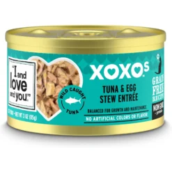 I And Love And You XOXO Tuna & Egg Stew Grain-Free Canned Cat Food, 3-oz Can, Case Of 24