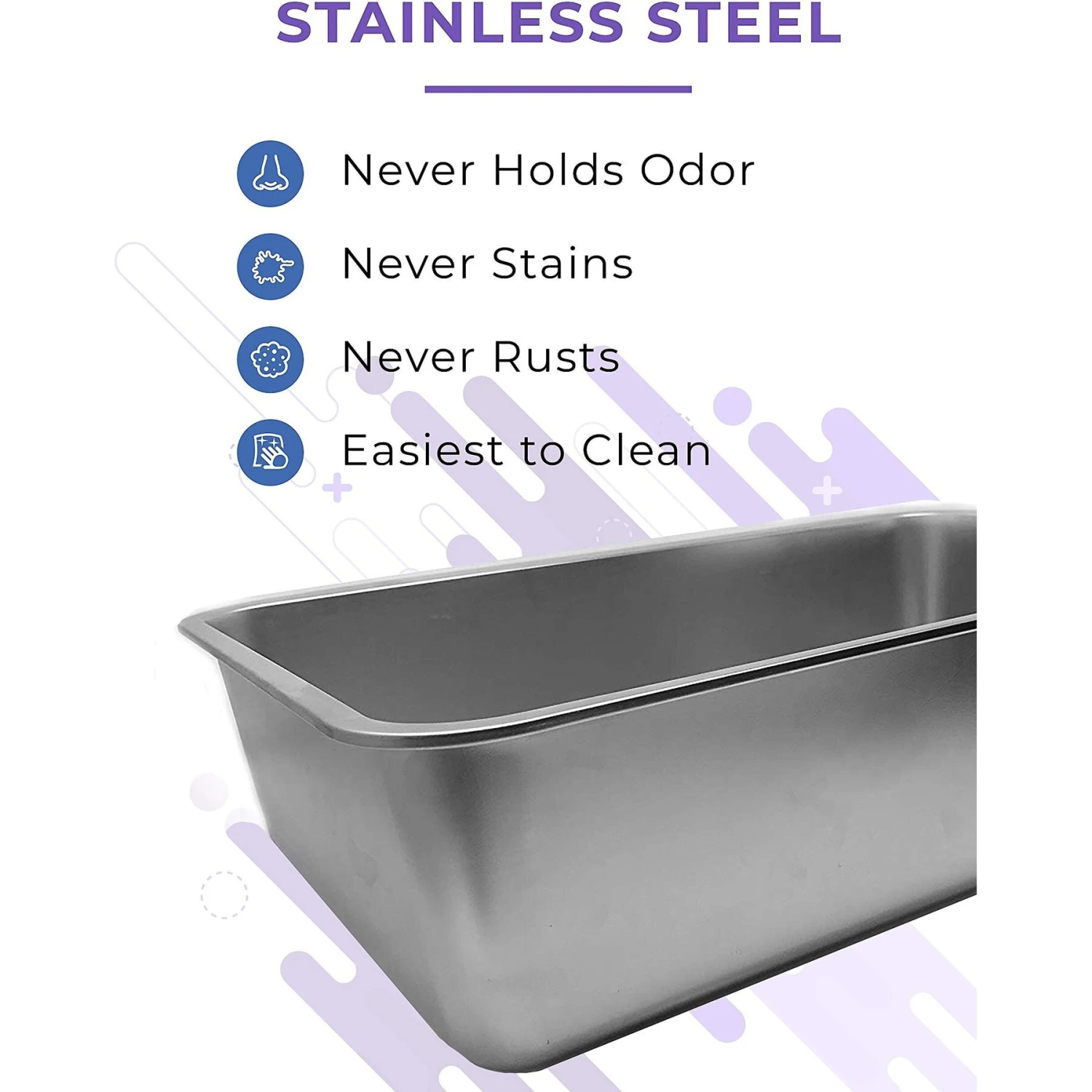 IPrimio Stainless Steel Cat Litter Box, X-Large 3 IPrimio Stainless Steel Cat Litter Box, X-Large - Image 3