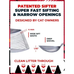 IPrimio Polished Aluminum, Cat Scooper, X-Large -Furry Feast 352826 PT5. AC SS1800 V1642529798