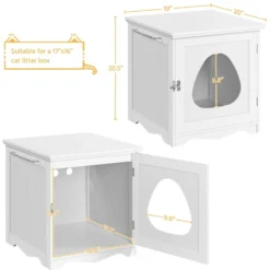 Yaheetech Washroom Bench Enclosed Cat House Cat Litter Box -Furry Feast 353531 PT2. AC SS1800 V1688150248