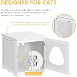 Yaheetech Washroom Bench Enclosed Cat House Cat Litter Box -Furry Feast 353531 PT4. AC SS1800 V1688149076