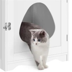 Yaheetech Washroom Bench Enclosed Cat House Cat Litter Box -Furry Feast 353531 PT6. AC SS1800 V1688150023