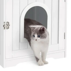 Yaheetech Washroom Bench Enclosed Cat House Cat Litter Box -Furry Feast 353531 PT8. AC SS1800 V1657657123