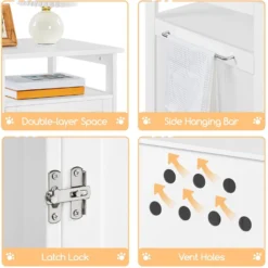 Yaheetech End Table Cat Litter Box Enclosure With Wooden Structure Open Shelf -Furry Feast 354090 PT3. AC SS1800 V1697757372