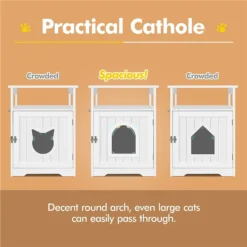 Yaheetech End Table Cat Litter Box Enclosure With Wooden Structure Open Shelf -Furry Feast 354090 PT7. AC SS1800 V1639760637