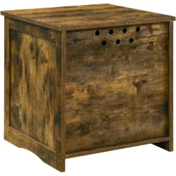 Sweet Barks Enclosed House Side Table Cat Litter Box, Rustic Brown -Furry Feast 354503 PT6. AC SS1800 V1640040156