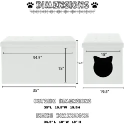 Sweet Barks Designer Enclosure Hidden Washroom Bench Ottoman Cat Litter Box -Furry Feast 354508 PT2. AC SS1800 V1640044595