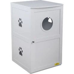 Coziwow By Jaxpety 2-Story Washroom House Cat Litter Box Enclosure -Furry Feast 355097 PT1. AC SS1800 V1665526375