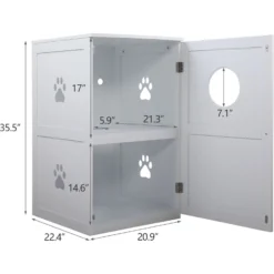 Coziwow By Jaxpety 2-Story Washroom House Cat Litter Box Enclosure -Furry Feast 355097 PT3. AC SS1800 V1665527218