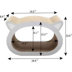 Coziwow By Jaxpety Cat-Head Shaped Scratcher Board Cat Toy With Catnip -Furry Feast 355882 PT2. AC SS1800 V1675180909
