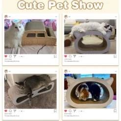 Coziwow By Jaxpety Cat-Head Shaped Scratcher Board Cat Toy With Catnip -Furry Feast 355882 PT7. AC SS1800 V1676477214