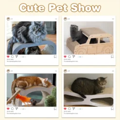 Coziwow By Jaxpety Cat-Head Shaped Scratcher Board Cat Toy With Catnip -Furry Feast 355882 PT8. AC SS1800 V1676489132