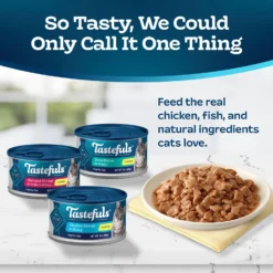 Blue Buffalo Tastefuls Tuna, Chicken & Fish Cat Food, 5.5-oz Can, 24 Count -Furry Feast 357149 PT3. AC SS1800 V1641340959