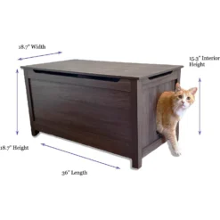 Designer Pet Products Parker Designer Wood Catbox Furniture Litter Box Enclosure, 36-in -Furry Feast 362058 PT8. AC SS1800 V1643210489