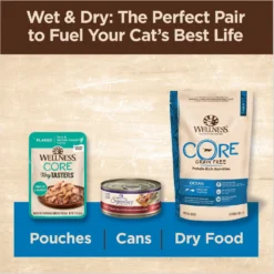Wellness CORE Tiny Tasters Tuna & Shrimp Grain-Free Flaked Wet Cat Food, 1.75-oz Pouch, Case Of 12 -Furry Feast 363911 PT5. AC SS1800 V1695832230