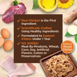 Wellness CORE Tiny Tasters Kitten Chicken Grain-Free Minced Wet Cat Food, 1.75-oz Pouch, Case Of 12 -Furry Feast 363913 PT3. AC SS1800 V1695841334