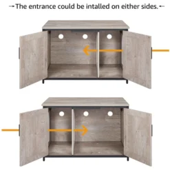 Unipaws Cat Litter Box Enclosure With Top Opening, Weathered Gray -Furry Feast 373041 PT5. AC SS1800 V1657657612