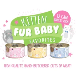 Weruva Kitten Fur Baby Favorites Chicken Flavored Shredded Wet Cat Food Variety Pack, 3-oz Can, Case Of 12 -Furry Feast 373278 PT4. AC SS1800 V1649884908