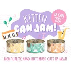 Weruva Kitten Can Jam! Chicken, Tuna & Salmon Flavored Pate Canned Cat Food Variety Pack -Furry Feast 373280 PT4. AC SS1800 V1657657676
