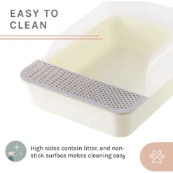 Sam's Pets Helix Cat Litter Box, White -Furry Feast 373533 PT6. AC SS1800 V1647637319