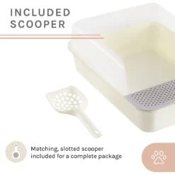 Sam's Pets Helix Cat Litter Box, White -Furry Feast 373533 PT7. AC SS1800 V1647639406