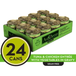 AvoDerm Natural Grain-Free Tuna & Chicken Entree With Vegetables Canned Cat Food -Furry Feast 46692 PT8. AC SS1800 V1603310787