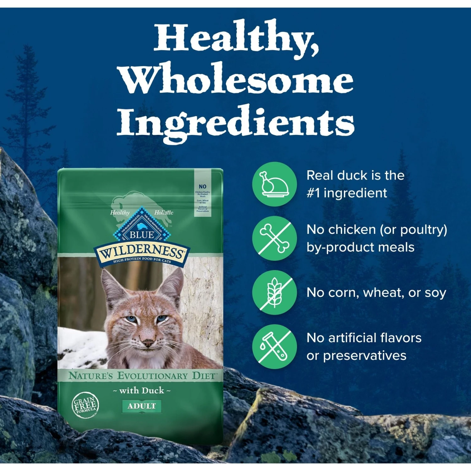Blue Buffalo Wilderness Duck Recipe Grain-Free Dry Cat Food 5 Blue Buffalo Wilderness Duck Recipe Grain-Free Dry Cat Food - Image 5