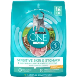 Purina ONE +Plus Sensitive Skin & Stomach Natural Adult Dry Cat Food