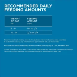 Purina ONE Indoor Advantage Senior 7+ High Protein Natural Dry Cat Food -Furry Feast 48658 PT8. AC SS1800 V1674845294