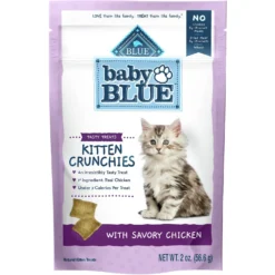 Blue Buffalo Baby Blue Healthy Growth Formula Natural Chicken & Brown Rice Recipe Kitten Dry Food & Blue Buffalo Baby Blue Savory Chicken Kitten Treats, 2-oz Bag -Furry Feast 501894 PT6. AC SS1800 V1648561002