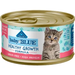 Blue Buffalo Baby Blue Healthy Growth Formula Grain-Free High Protein Salmon Recipe Kitten Wet Food, 3-oz Cans, Case Of 24