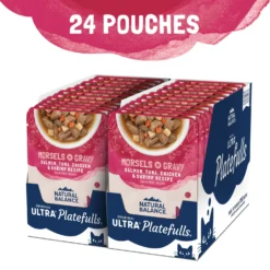 Natural Balance Platefulls Indoor Formula Salmon, Tuna, Chicken & Shrimp In Gravy Grain-Free Cat Food Pouches -Furry Feast 50933 PT3. AC SS1800 V1677517730