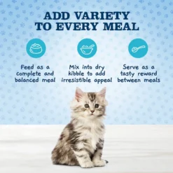 Blue Buffalo Baby Blue Healthy Growth Formula Natural Chicken & Brown Rice Recipe Kitten Dry Food & Blue Buffalo Baby Blue Healthy Growth Formula Natural Chicken Recipe Kitten Wet Food -Furry Feast 515046 PT4. AC SS1800 V1649350590