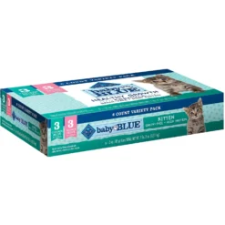 Blue Buffalo Baby Blue Healthy Growth Formula Grain-Free High Protein Chicken & Pea Recipe Kitten Dry Food & Blue Buffalo Baby Blue Healthy Growth Formula Grain-Free High Protein Variety Pack Kitten Wet Food, 3-oz Can, Case Of 6 -Furry Feast 515062 PT1. AC SS1800 V1649340467