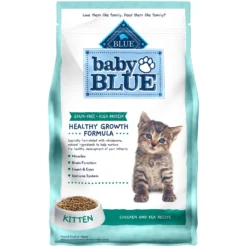 Blue Buffalo Baby Blue Healthy Growth Formula Grain-Free High Protein Chicken & Pea Recipe Kitten Dry Food & Blue Buffalo Baby Blue Healthy Growth Formula Grain-Free High Protein Variety Pack Kitten Wet Food, 3-oz Can, Case Of 6 -Furry Feast 515062 PT5. AC SS1800 V1649338583