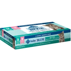 Blue Buffalo Baby Blue Healthy Growth Formula Grain-Free High Protein Variety Pack Kitten Wet Food, 3-oz Can, Case Of 6 & Dr. Elsey's Kitten Attract Clumping Clay Cat Litter -Furry Feast 515094 PT1. AC SS1800 V1700690445