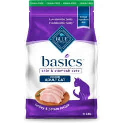 Blue Buffalo Basics Skin & Stomach Care Grain-Free Turkey & Potato Recipe Indoor Adult Dry Cat Food