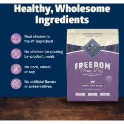 Blue Buffalo Freedom Indoor Adult Chicken Recipe Grain-Free Dry Cat Food -Furry Feast 51730 PT5. AC SS1800 V1649120191