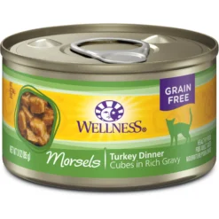 Wellness Morsels Turkey Dinner Cubes In Rich Gravy Grain-Free Canned Cat Food