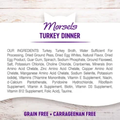 Wellness Morsels Turkey Dinner Cubes In Rich Gravy Grain-Free Canned Cat Food -Furry Feast 52121 PT5. AC SS1800 V1695923303