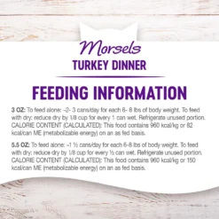 Wellness Morsels Turkey Dinner Cubes In Rich Gravy Grain-Free Canned Cat Food -Furry Feast 52121 PT7. AC SS1800 V1695839597