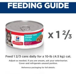 Hill's Science Diet Adult Tender Tuna Dinner Canned Cat Food -Furry Feast 52763 PT6. AC SS1800 V1598152576
