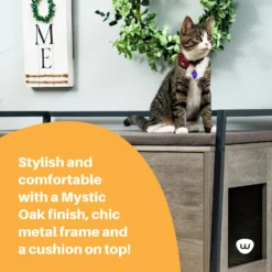Whisker Litter Box Bench Cat Furniture, Gray, Large -Furry Feast 532078 PT4. AC SS1800 V1652396505