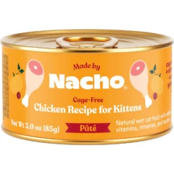 Made By Nacho Chicken Recipe Grain-Free Pate Wet Kitten Food, 3-oz Can, Case Of 24