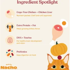 Made By Nacho Chicken Recipe Minced Wet Kitten Food, 3-oz Can, Case Of 24 -Furry Feast 554902 PT4. AC SS1800 V1699025548