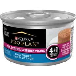 Purina Pro Plan Vital Systems 4-in-1 Support Tuna Entrée Pate Wet Cat Food, 3-oz Can, Case Of 24