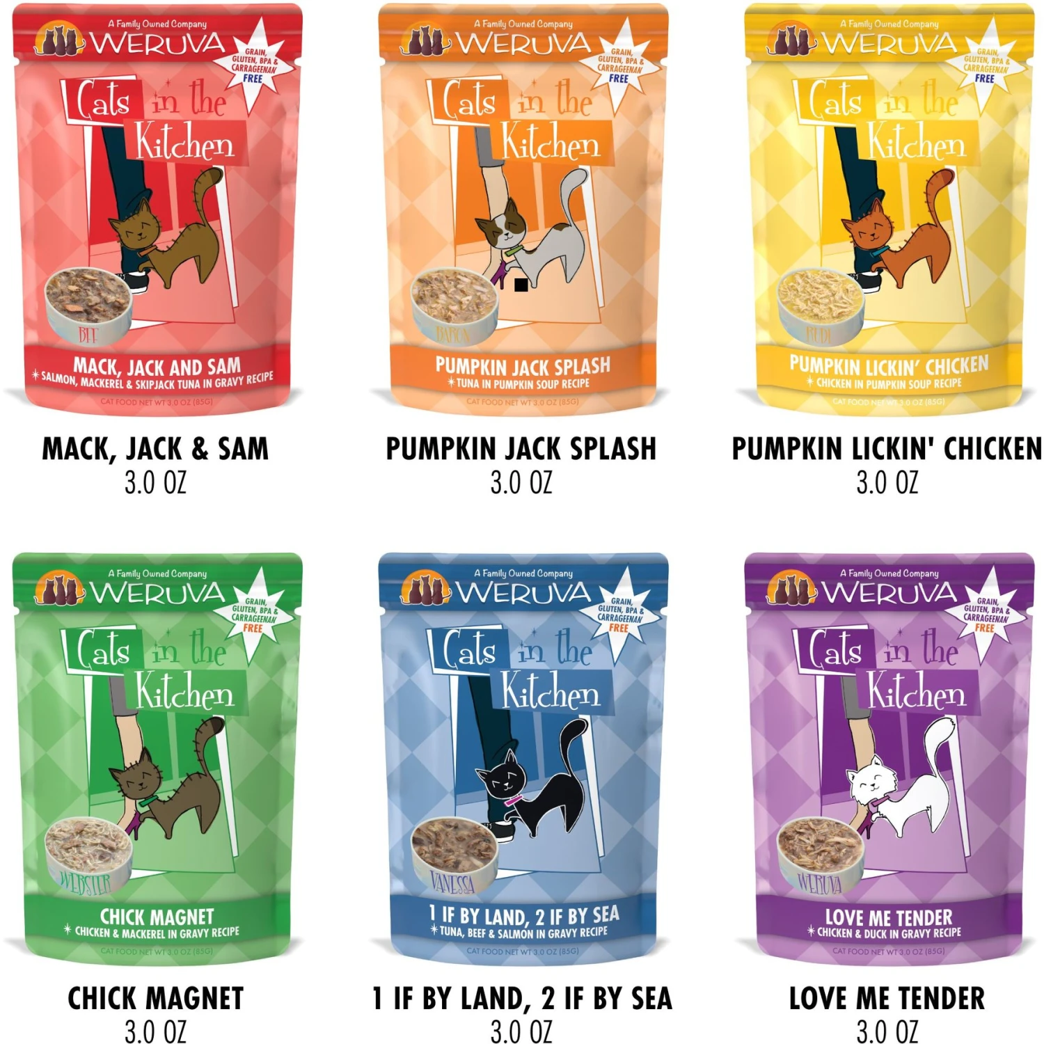 Weruva Cats In The Kitchen Pantry Party Variety Pack Grain-Free Cat Food, 3-oz Pouch, Case Of 12 & BFF Rainbow A Gogo Variety Pack Wet Cat Food Pouches, 3-oz, Case Of 12 4 Weruva Cats In The Kitchen Pantry Party Variety Pack Grain-Free Cat Food, 3-oz Pouch, Case Of 12 & BFF Rainbow A Gogo Variety Pack Wet Cat Food Pouches, 3-oz, Case Of 12 - Image 4