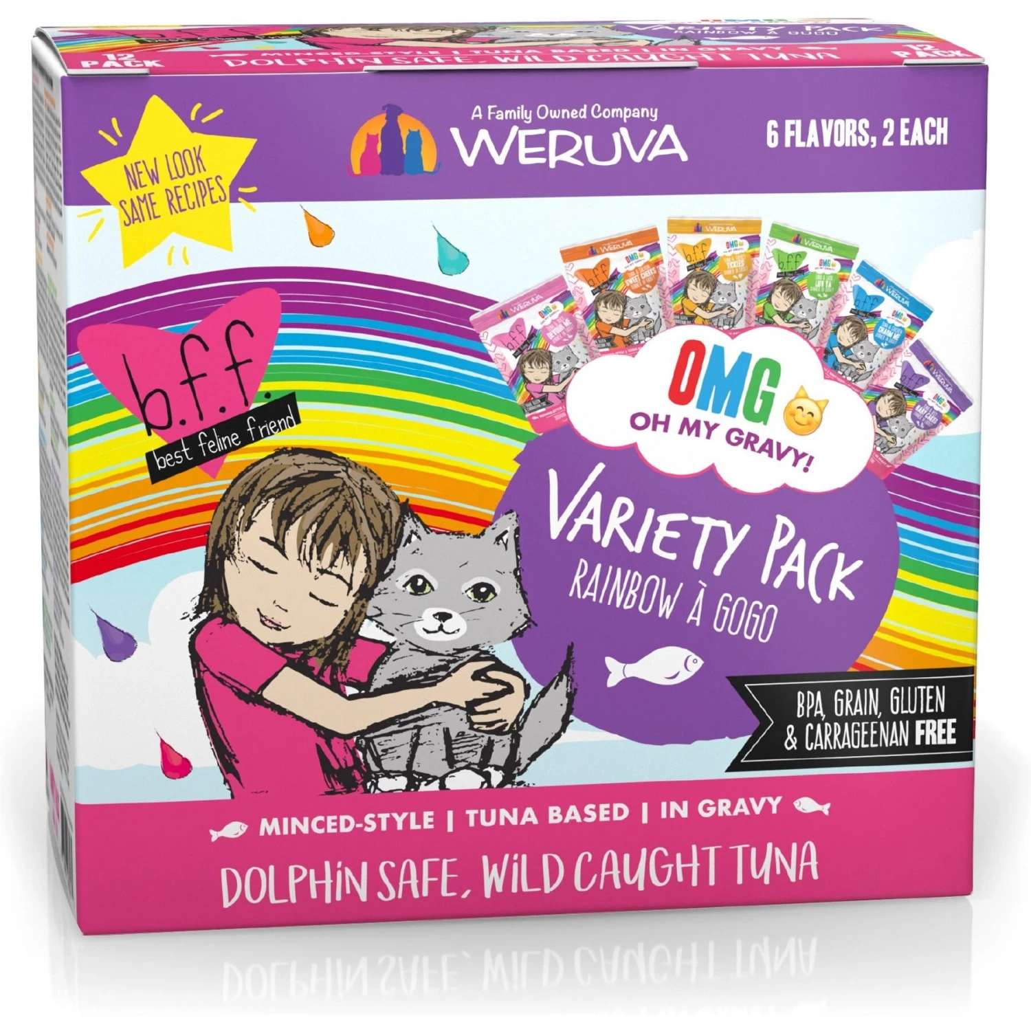 Weruva Cats In The Kitchen Pantry Party Variety Pack Grain-Free Cat Food, 3-oz Pouch, Case Of 12 & BFF Rainbow A Gogo Variety Pack Wet Cat Food Pouches, 3-oz, Case Of 12 6 Weruva Cats In The Kitchen Pantry Party Variety Pack Grain-Free Cat Food, 3-oz Pouch, Case Of 12 & BFF Rainbow A Gogo Variety Pack Wet Cat Food Pouches, 3-oz, Case Of 12 - Image 6