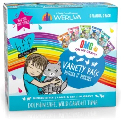 Weruva Cats In The Kitchen Pantry Party Variety Pack Grain-Free Cat Food, 3-oz Pouch, Case Of 12 & BFF OMG Potluck O' Pouches Variety Pack Grain-Free Cat Food Pouches -Furry Feast 611622 PT5. AC SS1800 V1661528753